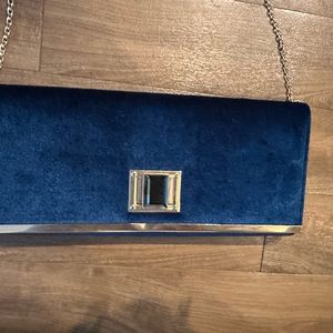 Super cute velvet blue clutch
